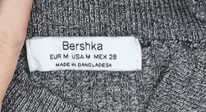 Bershka Women's Grey Mock Neck Long Sleeve Jumper M