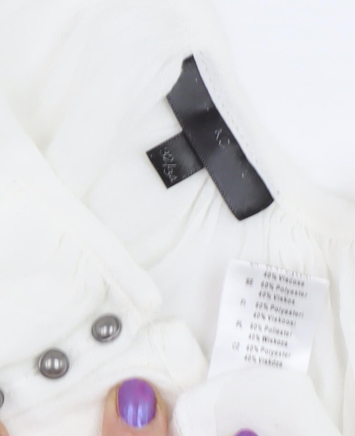 Women's White Tunic Blouse - 3/4 Sleeve, Relaxed Fit