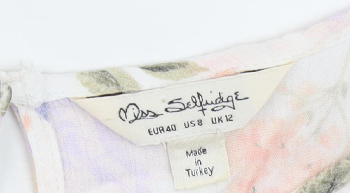 Miss Selfridge Floral Blouse, Women's Size 12, Multicoloured