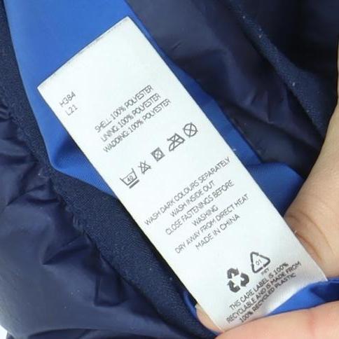 Brand and care label for V by Very boys’ blue puffer jacket 11 years