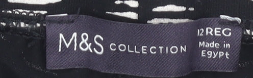 Marks & Spencer Women's Black Geometric Trousers