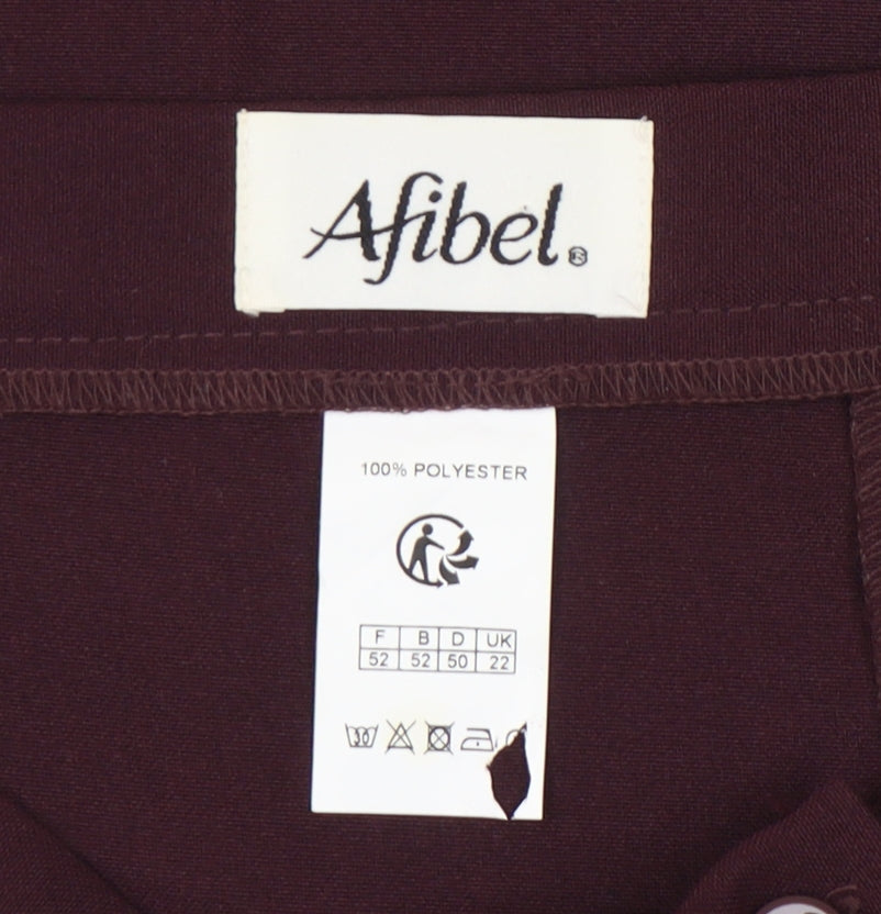 Afibel Women's Brown Trousers Size 22 Regular Fit
