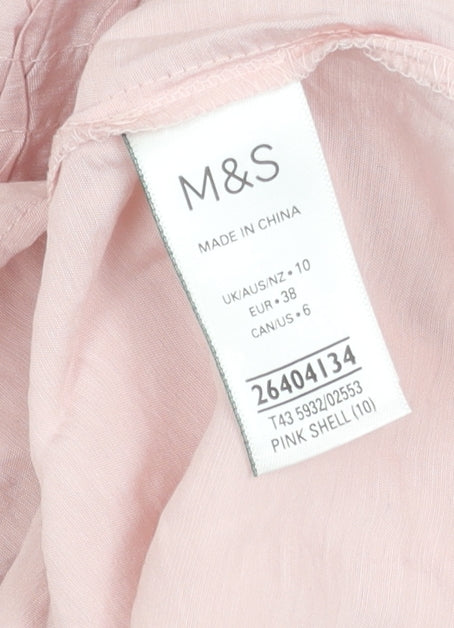 Marks and Spencer Women's Pink Top Size 10