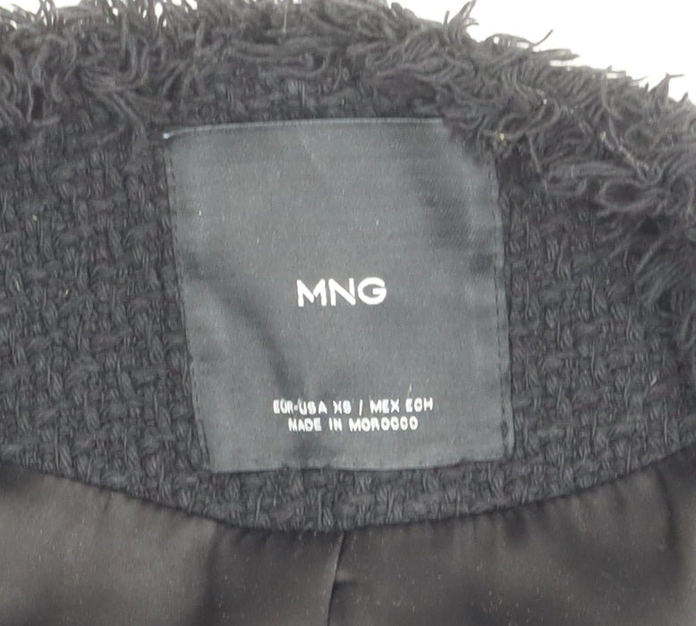 MNG Women's Black Bouclé Cropped Blazer Size 10