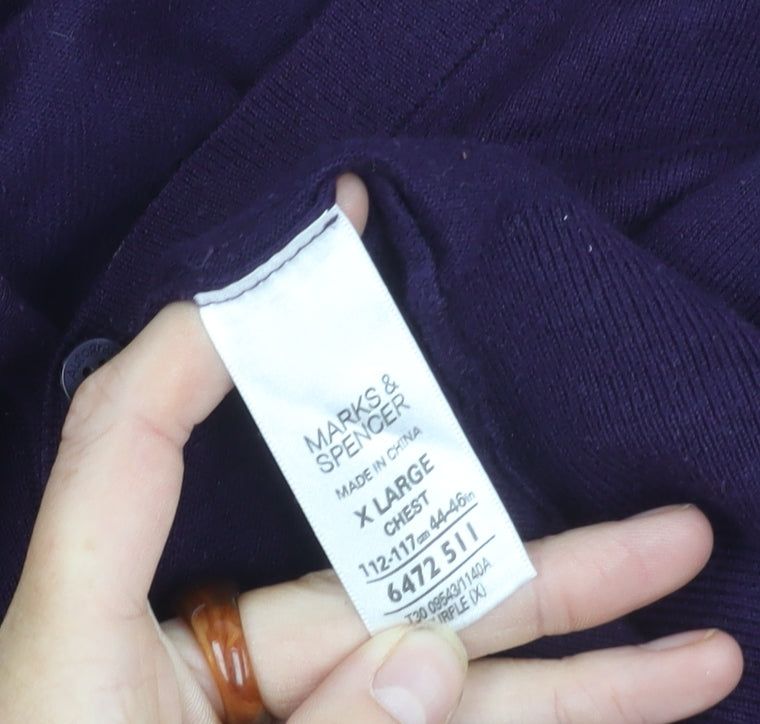 Marks & Spencer Men's XL Purple Pullover Jumper