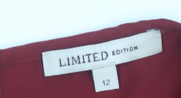 Marks & Spencer Women's Red Embroidered Blouse Size 12