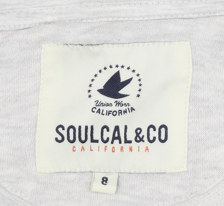 SoulCal Women's Grey Hooded Basic Jacket Size 8