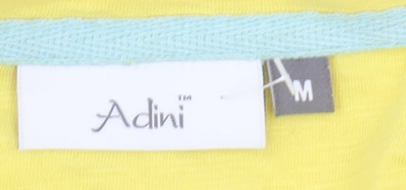 Adini Women's Yellow Cotton Tunic Blouse M