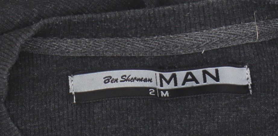 Ben Sherman Men's Black Cotton Blend V Neck T-Shirt Size M
