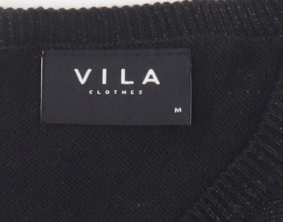 VILA Women's Black Halter Tank Top M