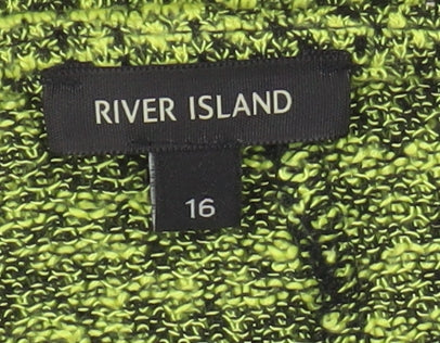River Island Women's Green Knit Blouse Size 16