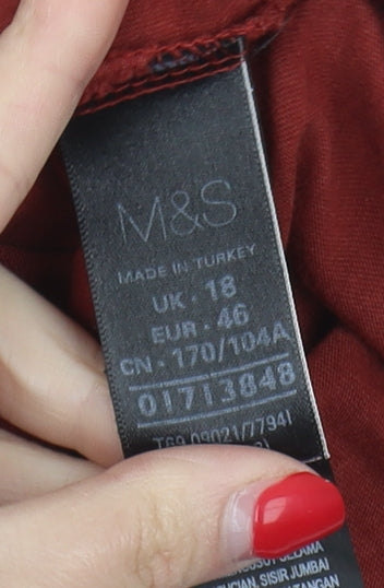 Marks & Spencer Red Women’s Size 18 Basic T-Shirt