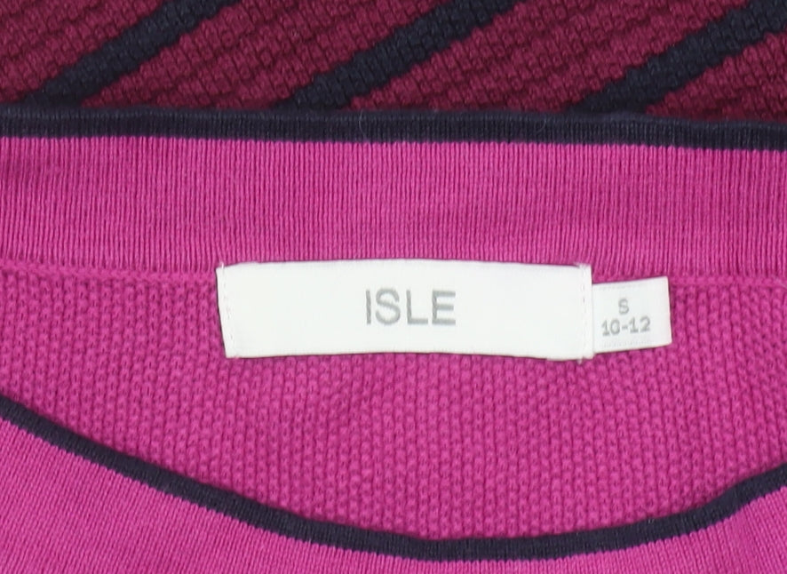 Isle Women's Pink Striped Jumper, Size S