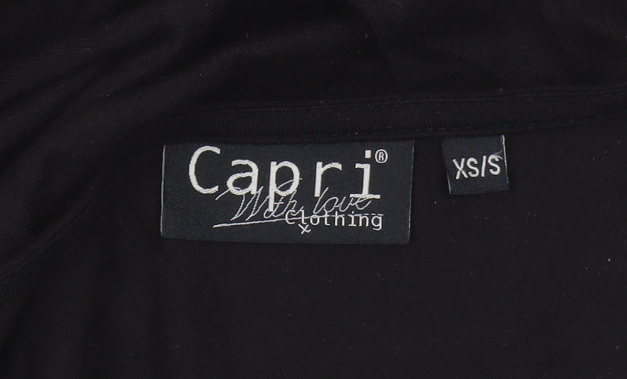 Capri Women's Black/Blue Colourblock V-Neck Dress XS/S