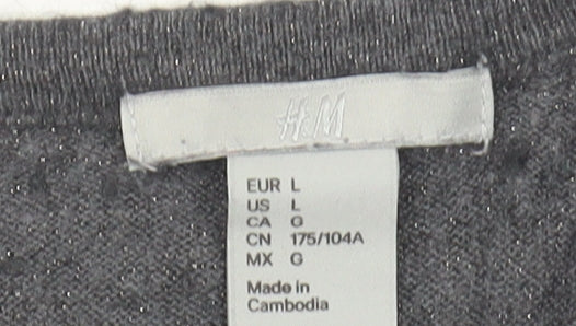 H&M Women's Grey Pullover Jumper, Size 12