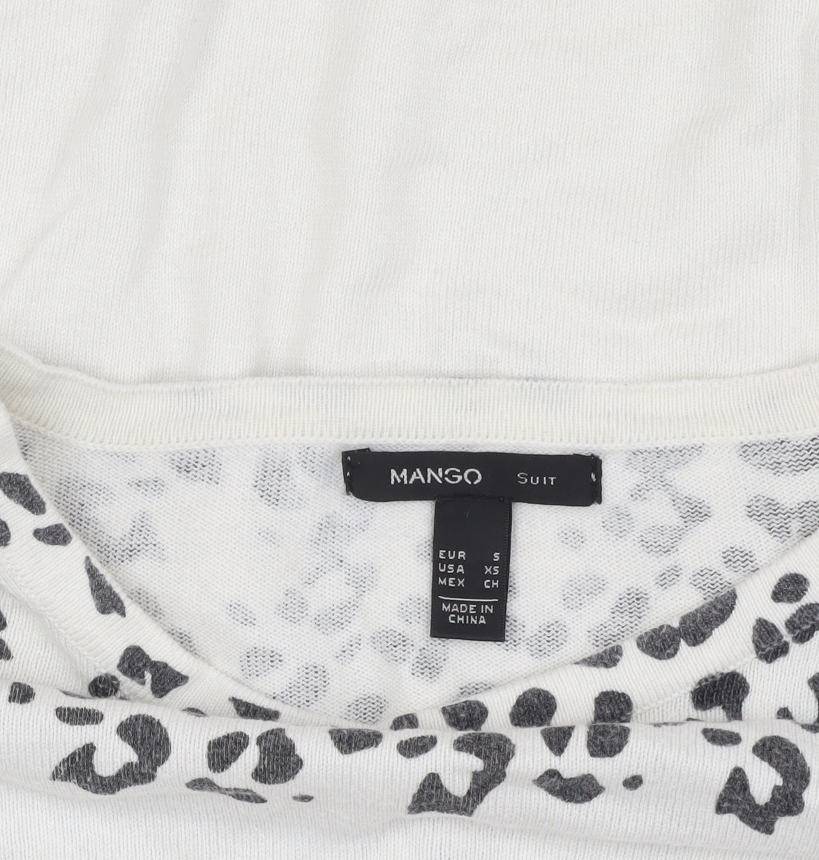 Mango Women's Ivory Animal Print Jumper S