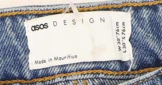 ASOS DESIGN Women’s Blue Straight Jeans, Size 30