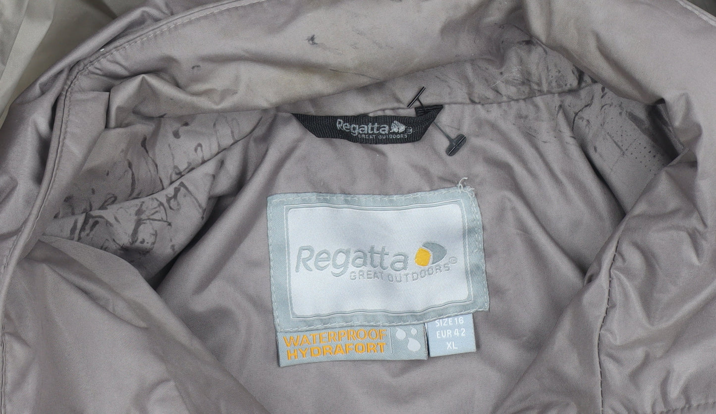 Regatta Women's Grey Rain Coat Jacket Size 16
