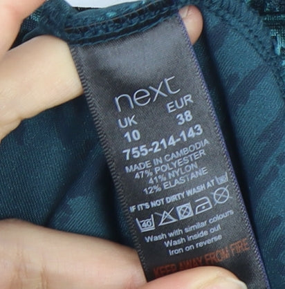 Next Women’s Blue Velvet Top UK 10 V-Neck