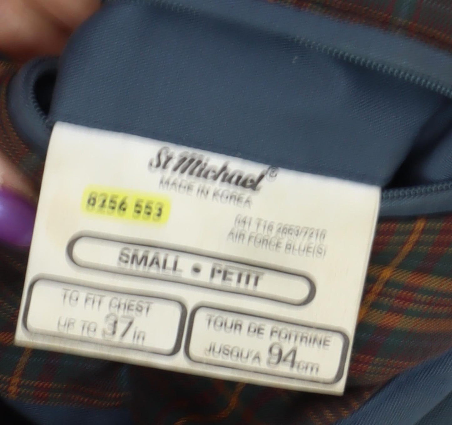 St Michael Men's Blue Mid-Length Jacket Small, Vintage