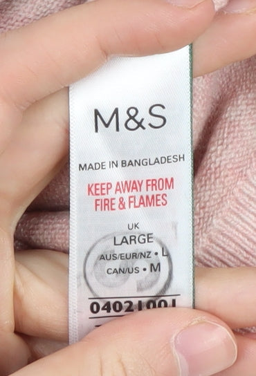 Marks & Spencer Pink High Neck Jumper L