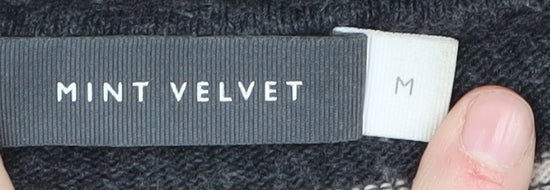 Mint Velvet Women's Grey Striped Jumper M Long Sleeve
