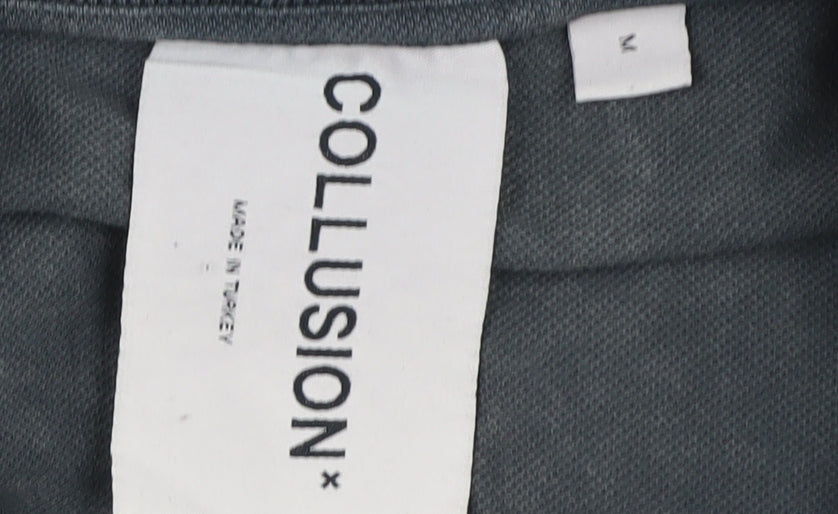 Collusion Men's Black Crew Neck T-Shirt, M