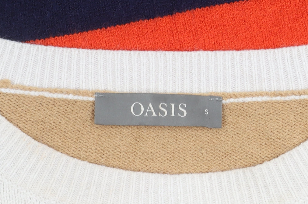 Oasis Women's Multicoloured Striped Pullover Jumper S
