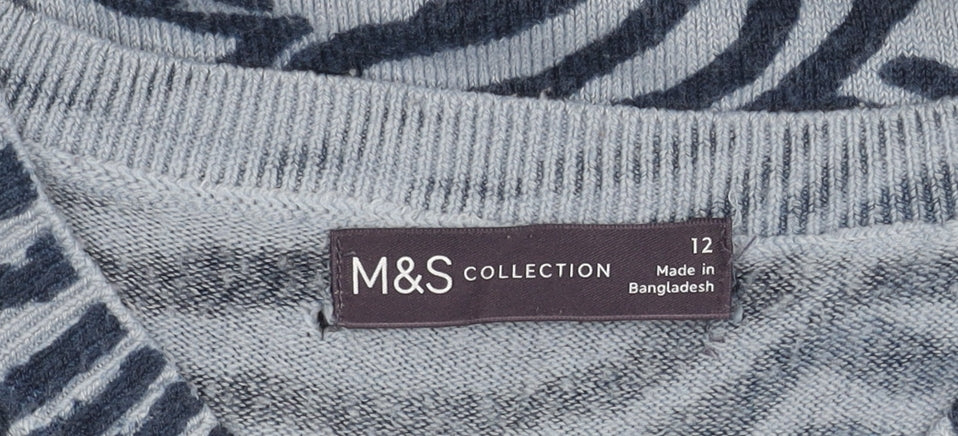 Marks & Spencer Women's Blue Animal Print Jumper