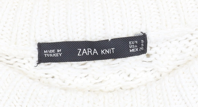 Zara Knit Ivory Wool Blend Women's Jumper S
