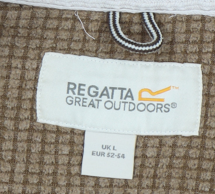 Regatta Men's Brown 1/4 Zip Geometric Sweatshirt L