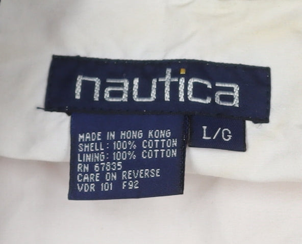 Nautica Men's Red Rain Coat Jacket with Hood Size L