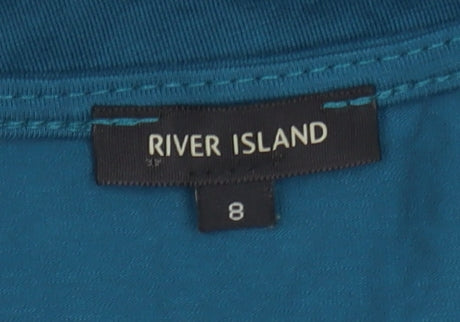 River Island Women's Blue V-Neck Dress UK 8