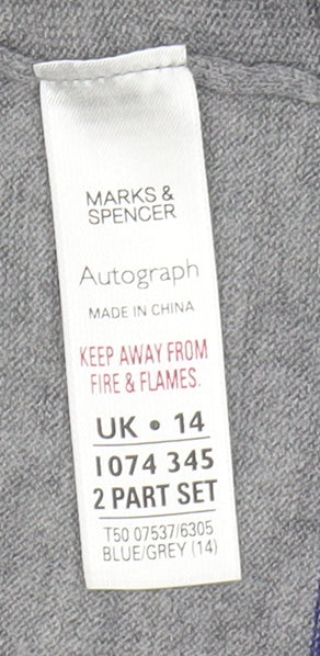 Marks & Spencer Women's Blue Striped Open Front Cardigan Size 14
