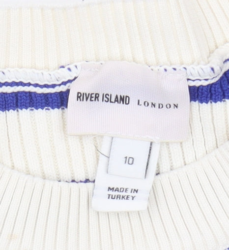 River Island Women's Striped Pullover Jumper, Size 10
