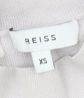 Reiss Women's Ivory Sequin Mock Neck Jumper XS