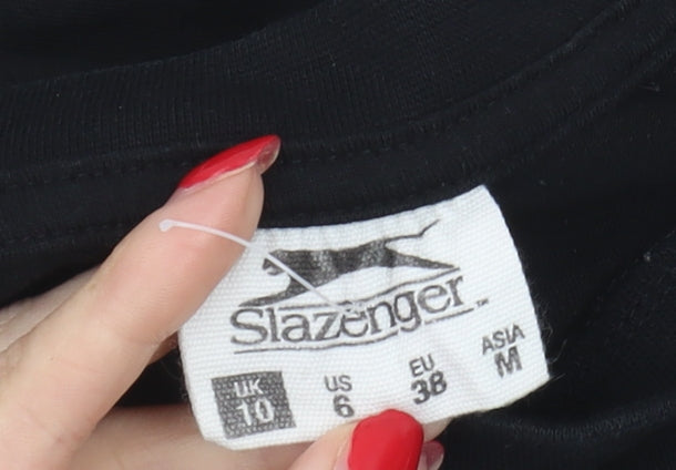 Slazenger Women's Black Cotton T-Shirt Size 10