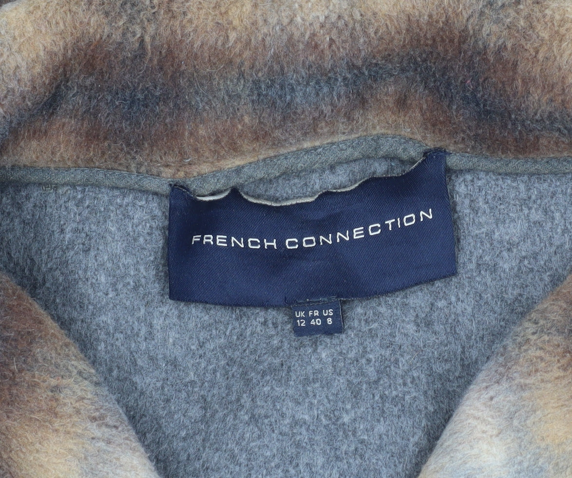 French Connection Women's Brown Wool Mid-Length Coat Size 12