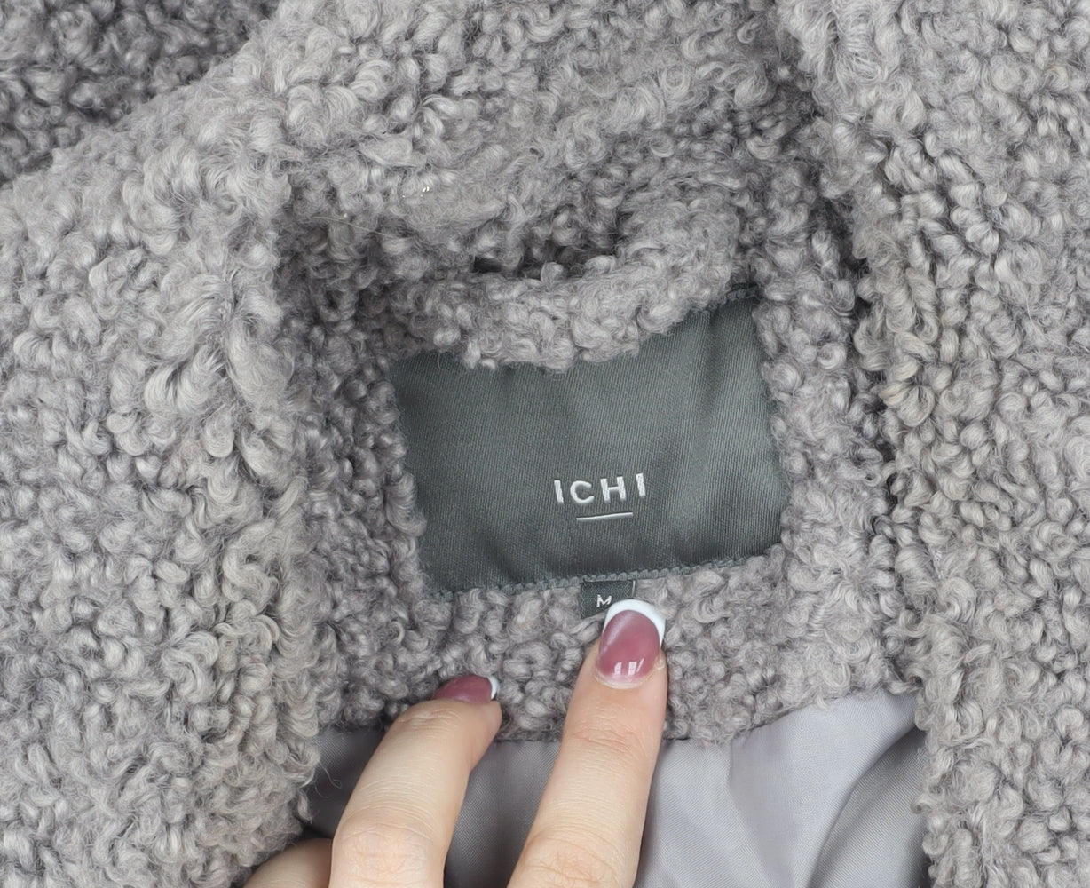 ICHI Grey Women's Basic Jacket, Size M, Collared
