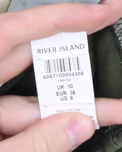 River Island Women's Green Camouflage Tank Top Size 10