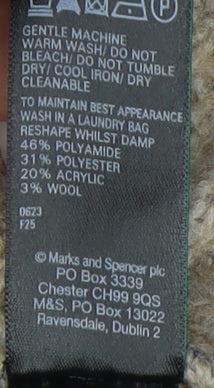 Marks & Spencer Women's Beige Striped Roll Neck Jumper L