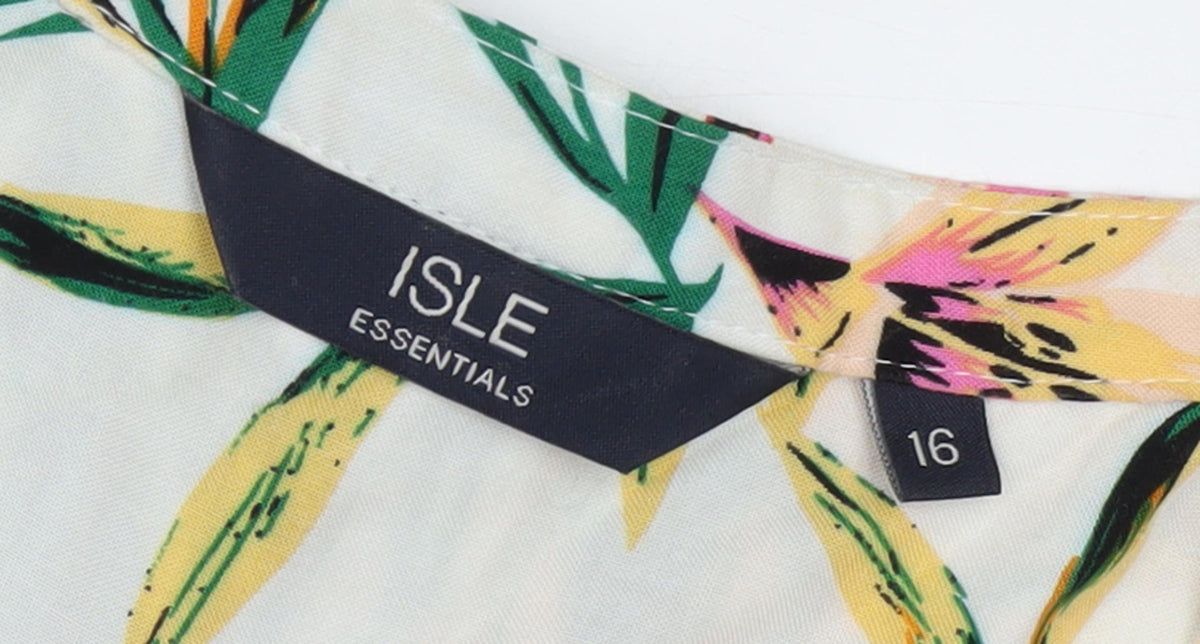 ISLE Essentials Women's Multicoloured Floral Blouse, Size 16