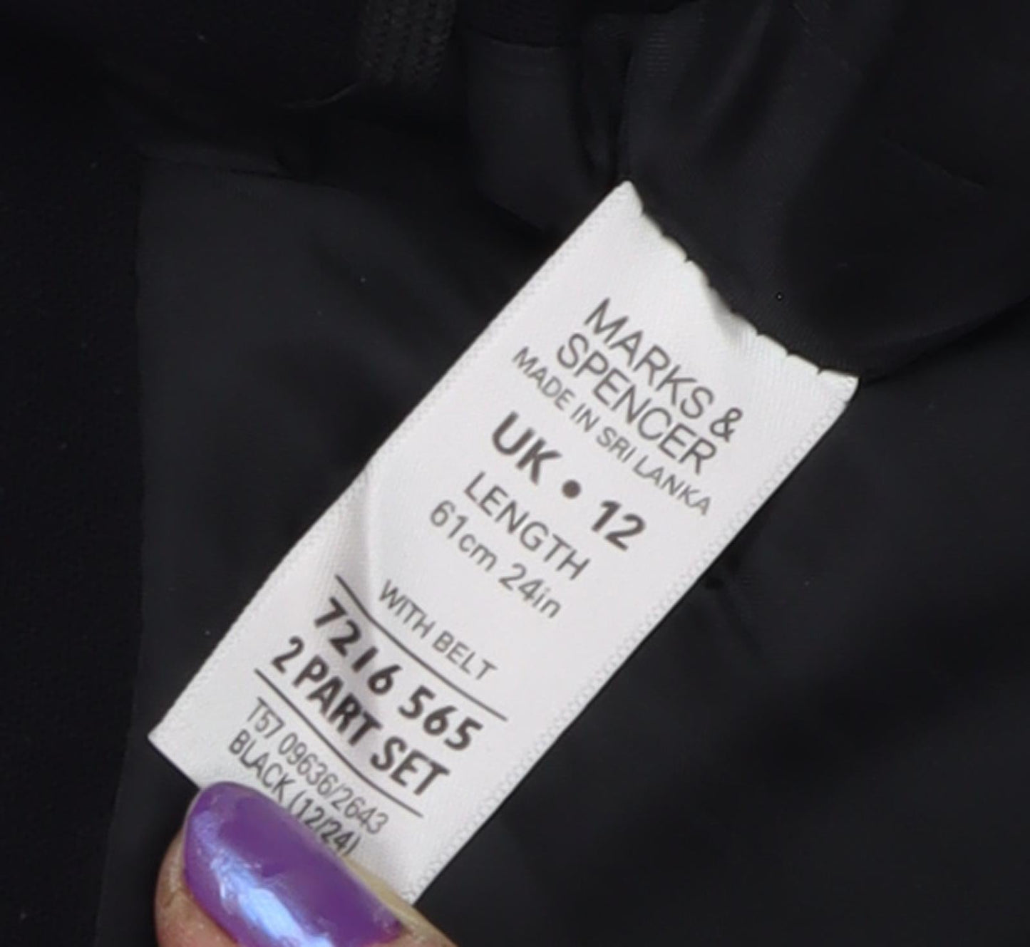 Marks & Spencer Women's Black Pencil Skirt Size 12
