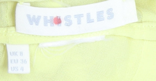 Whistles Women's Yellow Sleeveless Collared Blouse Size 8