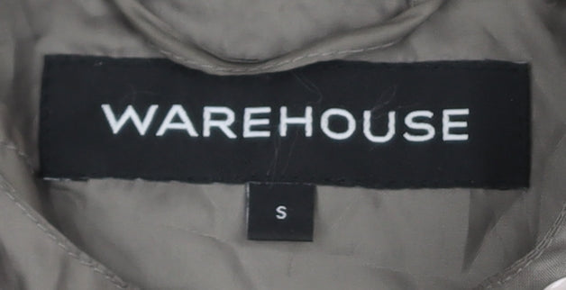 Warehouse Women's Grey Parka Jacket S Hooded Casual