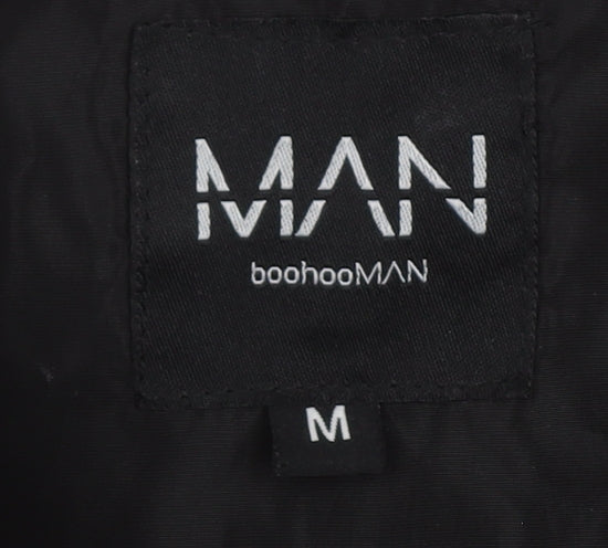 boohooMAN Men's Black Red Windbreaker Jacket M