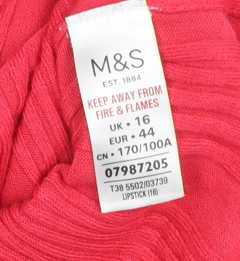 Marks & Spencer Women's Red Short Sleeve Top
