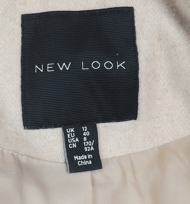 New Look Women's Beige Mid-Length Overcoat Size 12
