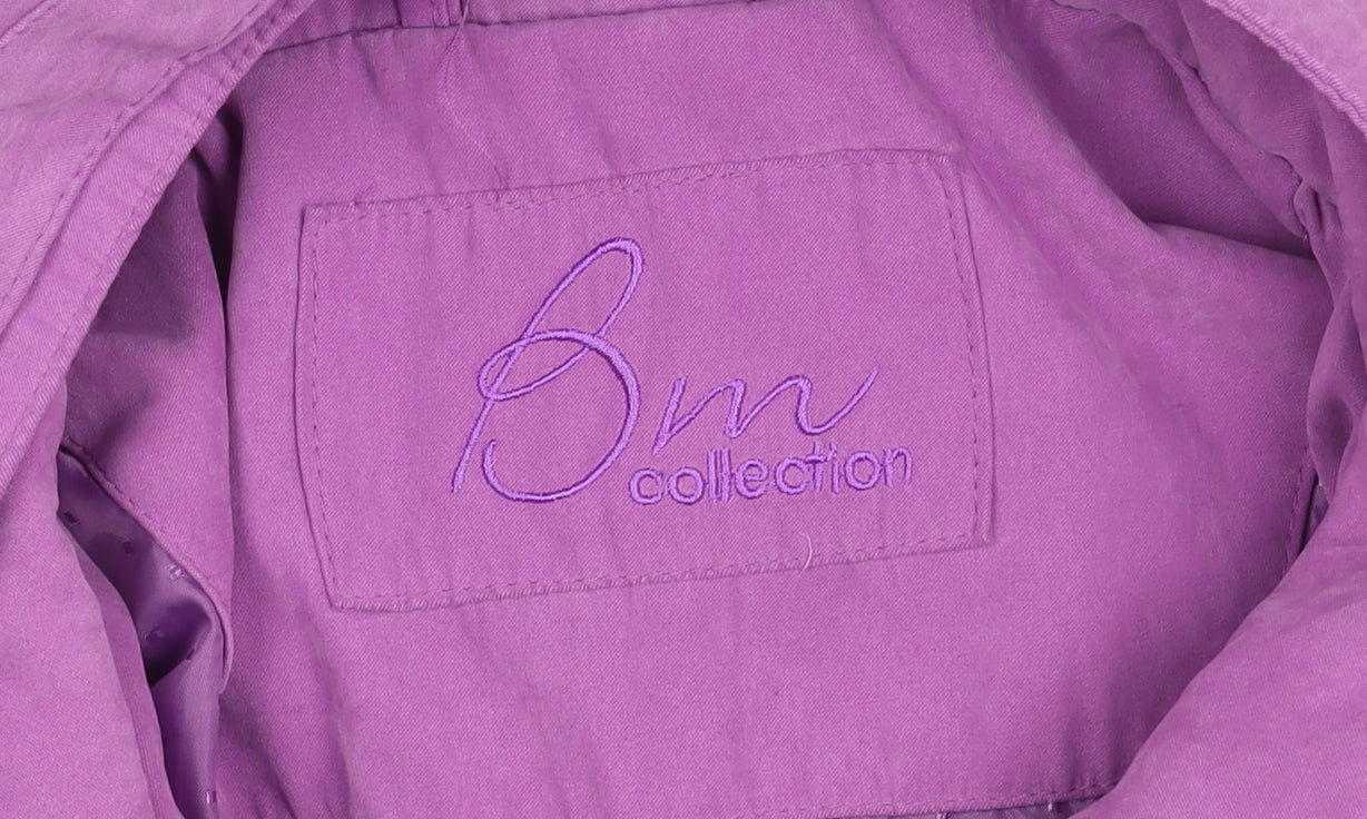 Bm Collection Women's Purple Mid-Length Hooded Jacket