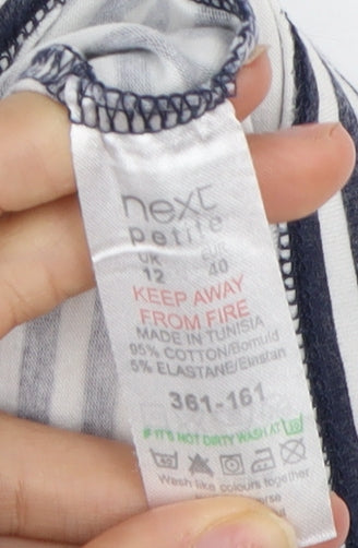 Next Women's Stripe T-Shirt Size 12 Bow Detail